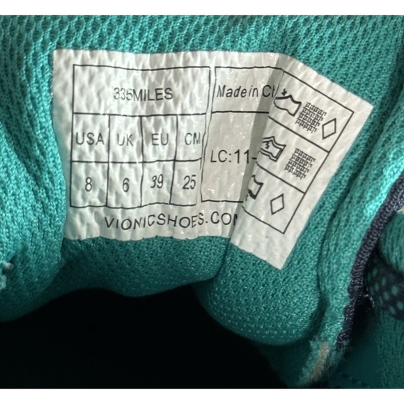 Vionic 335Miles Womens Sneakers Size‎ 8 Navy Teal Athletic Running Shoes Casual - Picture 9 of 9